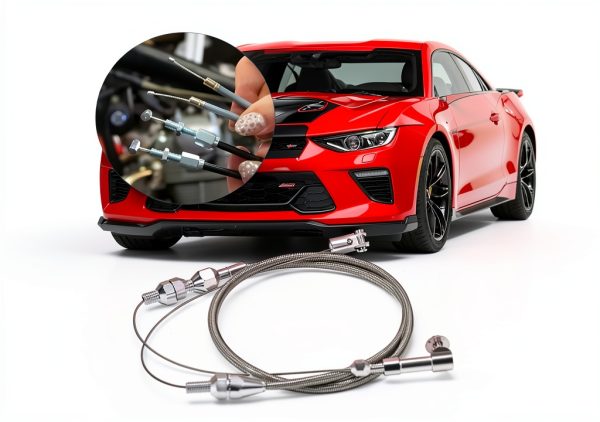 ORAEVY 24in Braided Throttle Cable Stainless Steel-4