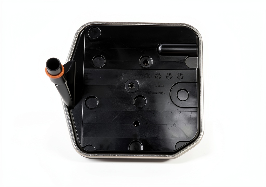 ACDelco TF235 transmission filter installed in a vehicle transmission housing