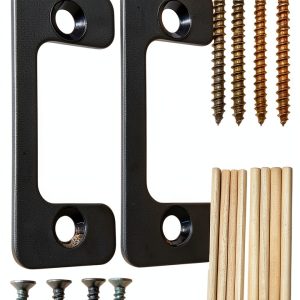 Deadbolt Restorer Strike Plate TDPROMOTO Narrow Large Hole Black-0