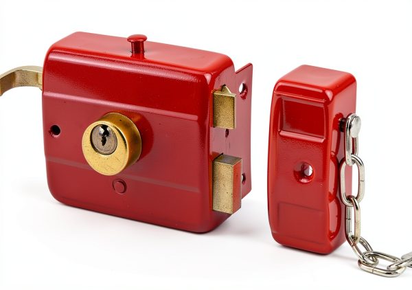 Dead Lock Dead, Door Locks For Front Door Red Heavy Duty Dead Lock Nightlatch, Front For Keys For Door, Iron Door And Other Vertical Hinged Doors Straight Fittings-3