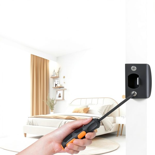 Door Lock Guide Plate DOITOOL 4pcs Black Steel Plate 2.16x1.77in-8