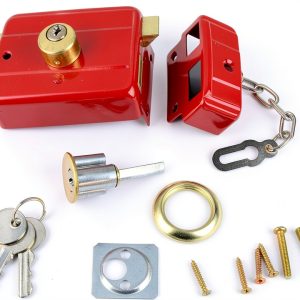 Dead Lock Dead, Door Locks For Front Door Red Heavy Duty Dead Lock Nightlatch, Front For Keys For Door, Iron Door And Other Vertical Hinged Doors Straight Fittings-0
