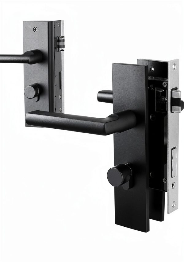 MIGN Entry Door Lock with Key, Deadbolt, Black, Modern Style, Suitable for Home, Office, Bedroom Doors-0
