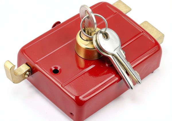 Dead Lock Dead, Door Locks For Front Door Red Heavy Duty Dead Lock Nightlatch, Front For Keys For Door, Iron Door And Other Vertical Hinged Doors Straight Fittings-5