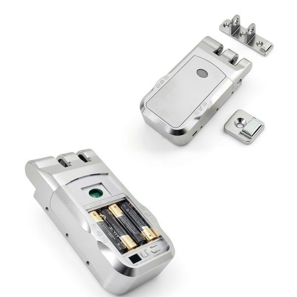 Hidden Door Lock JIAN BOLAND Deadbolt with Remote Silver Lock-260-6