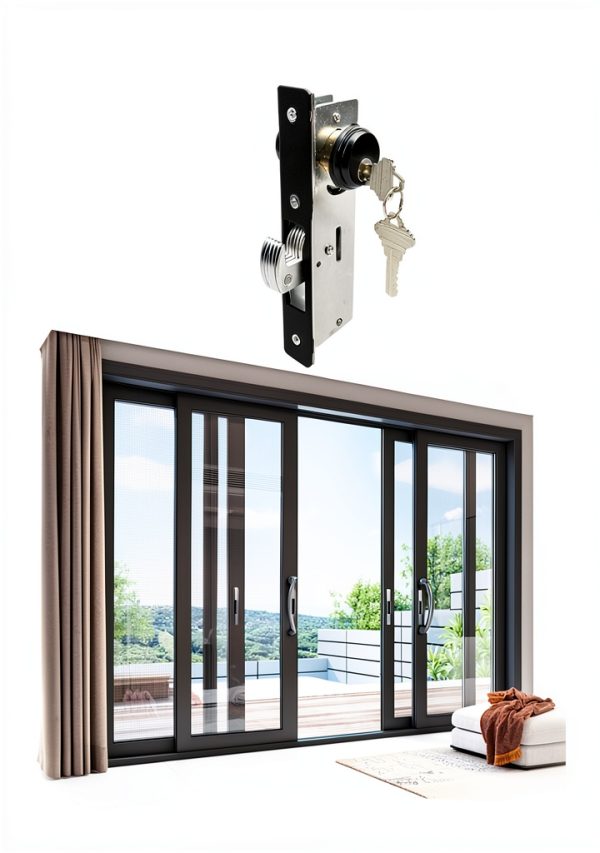 Storefront Door Mortise Lock SZRKRLA 1-1/8" Aluminum Keyed Deadbolt-1