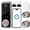 Smart Lock LNDU G601N Nickel Keyless Entry Door Deadbolt-0