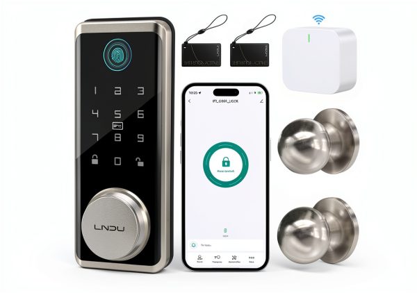 Smart Lock LNDU G601N Nickel Keyless Entry Door Deadbolt-0